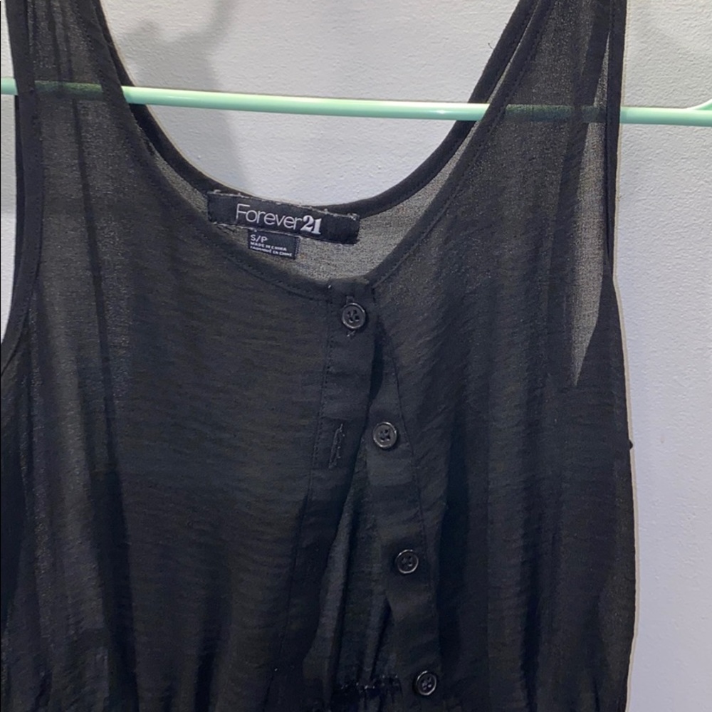 Black long see through shirt